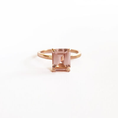 Solitario Morganita Corte Esmeralda