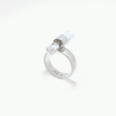 Anillo Cuarzo Vertical Doble Punta