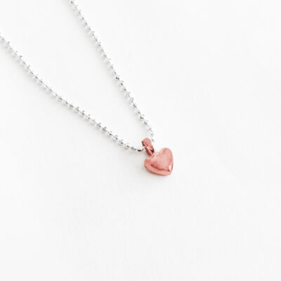 Corazón Petite Bi-Tono Oro Rosa 14k