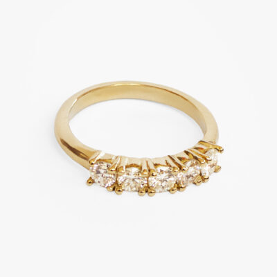Media Churumbela de Brillantes con diamantes de laboratorio en oro amarillo 14K