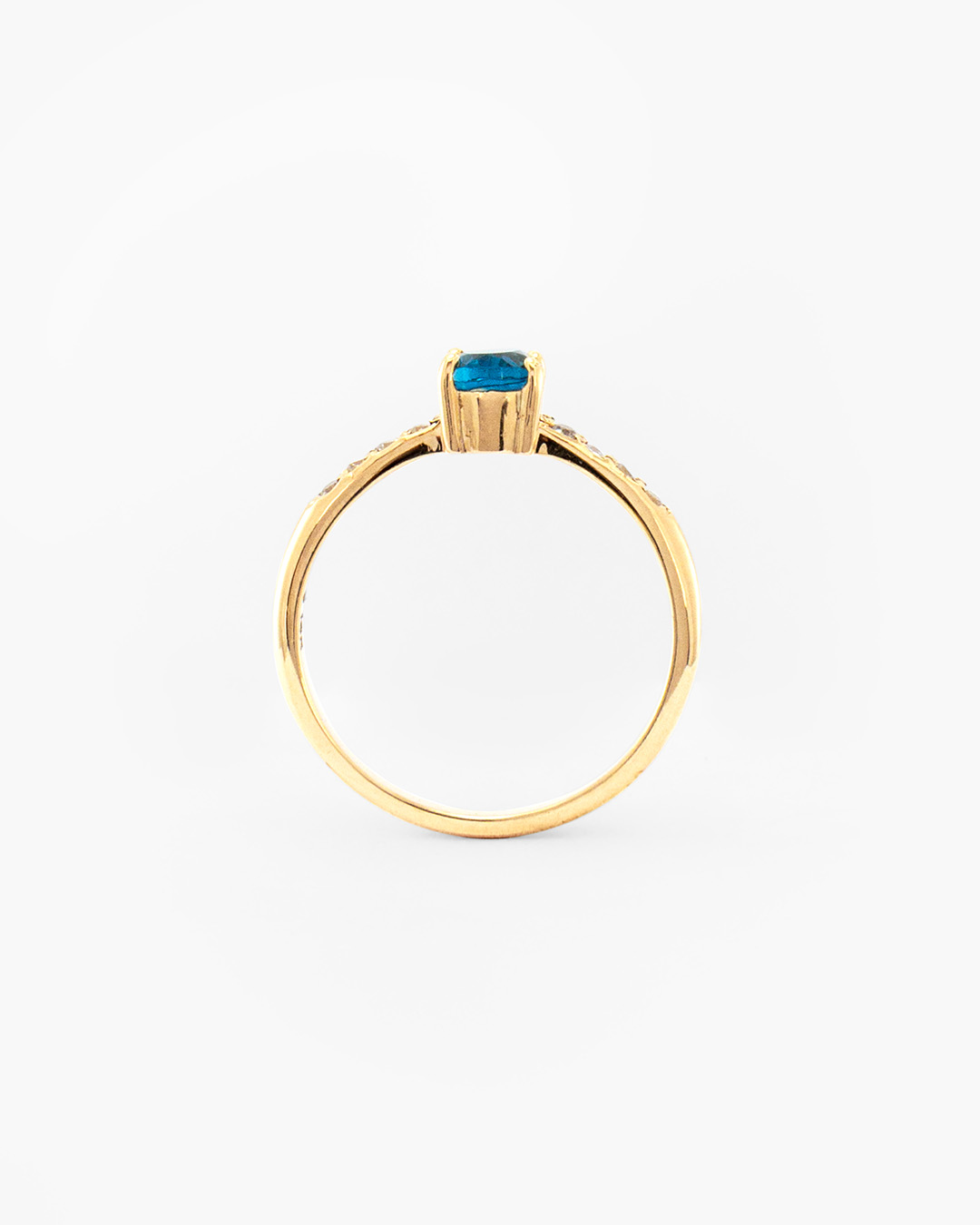 Anillo Solitario Topacio Azul - Imagen 3