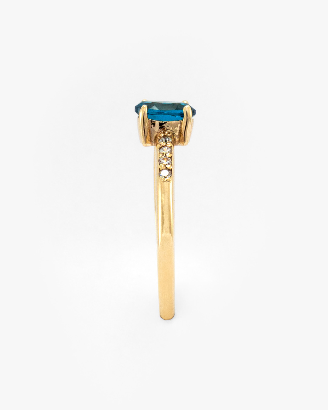 Anillo Solitario Topacio Azul - Imagen 4