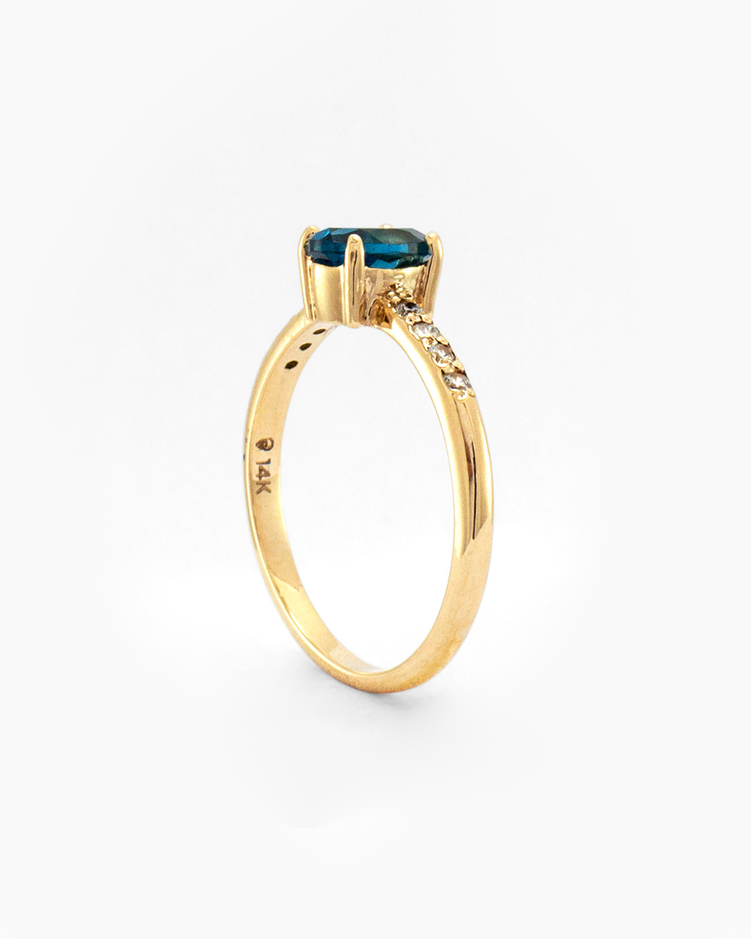 Anillo Solitario Topacio Azul - Imagen 2